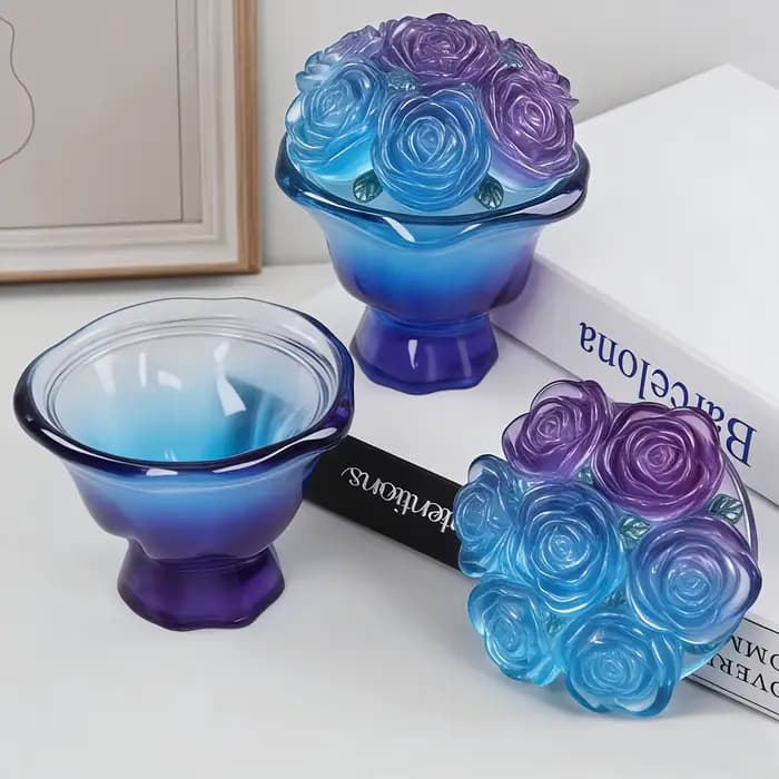 1 jeu de moules pour pots de roses à main avec LIDS
