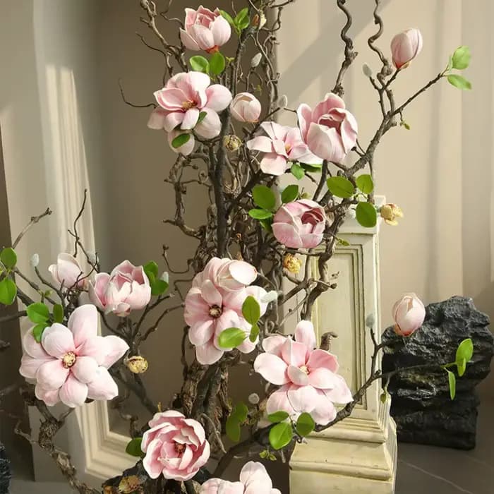 Branche de Fleurs Artificielles en Pu Magnolia