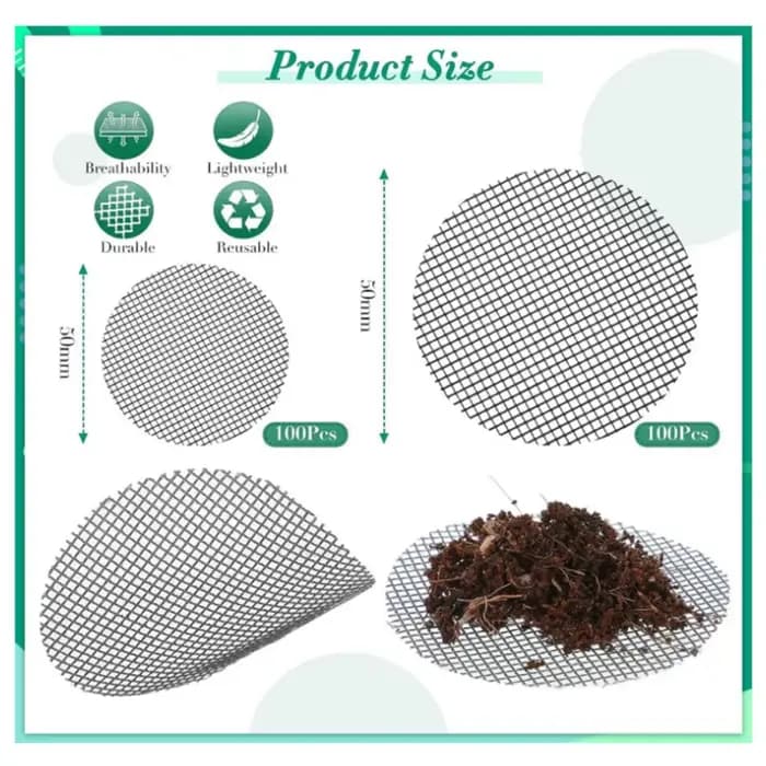 50/100 pièces trou de Pot maille tampon grille ronde