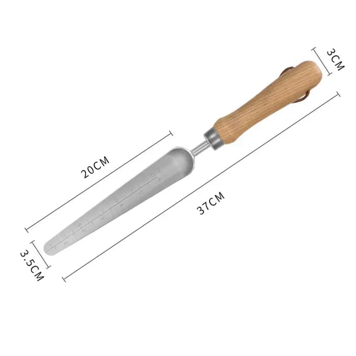 Pelle de jardin avec échelle - Outil manuel portable robuste en acier inoxydable multi-usage pour le jardinage et l'aménagement paysager