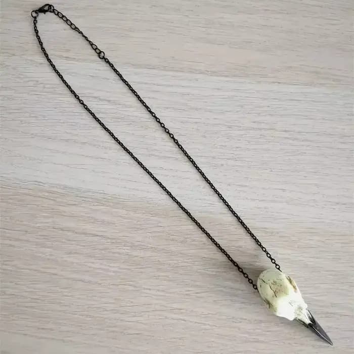Collier crâne de corbeau pour Halloween, bijoux gothiques, cadeau d'urgence, effrayant, médecin de la peste, sorcière