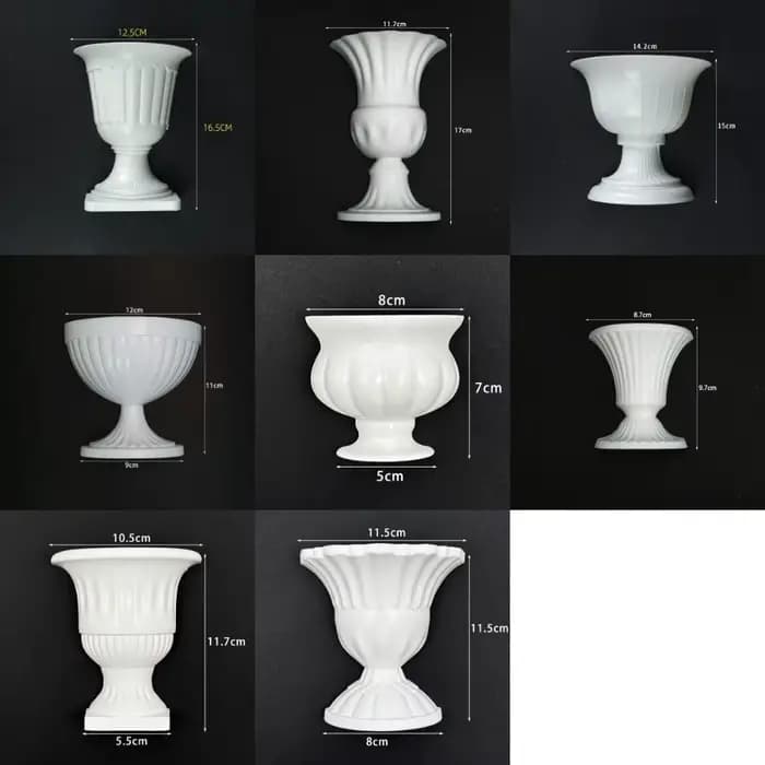 Nouveau vase mural demi-cercle blanc peint à la main