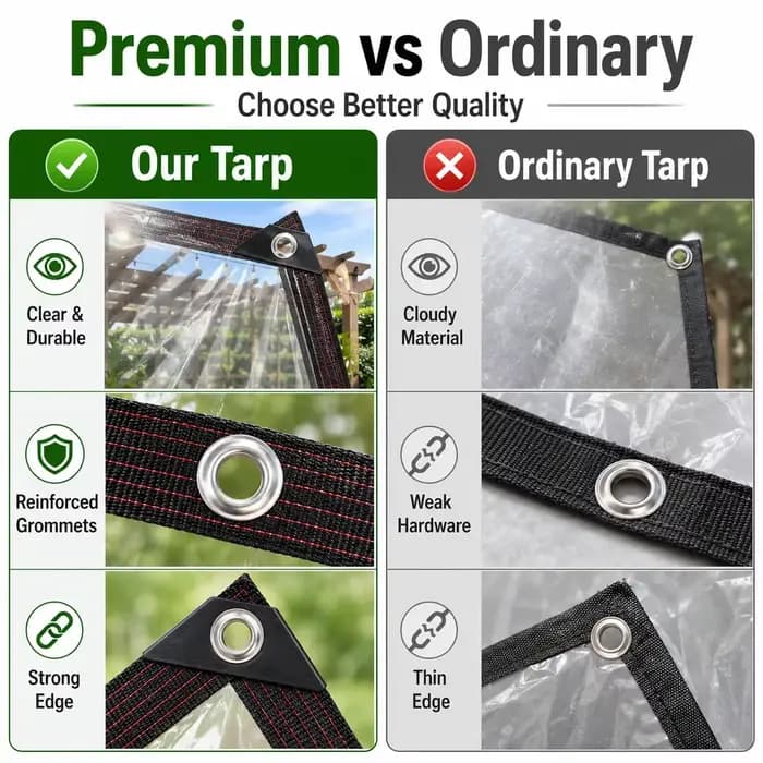 Bâche transparente imperméable pour jardin