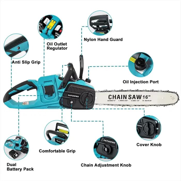 Scie à chaîne électrique sans fil 16 pouces (pour Makita)