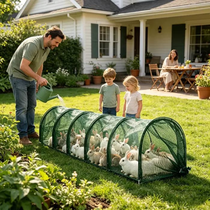 Serre tunnel de jardin portable pour poulets, avec structure en maille pare-soleil, accessoires de jardin pour plantes et légumes d'extérieur