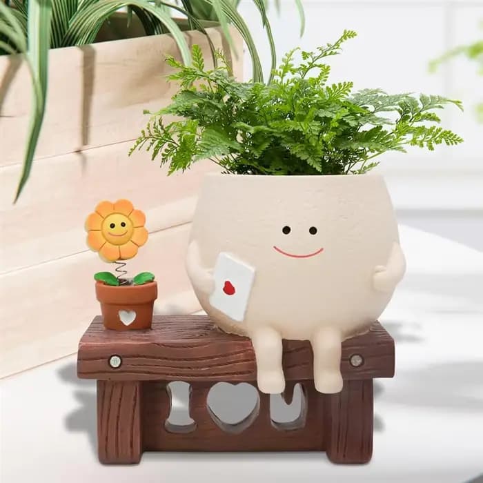 Pot de jardinière Smileyface mignon B97A