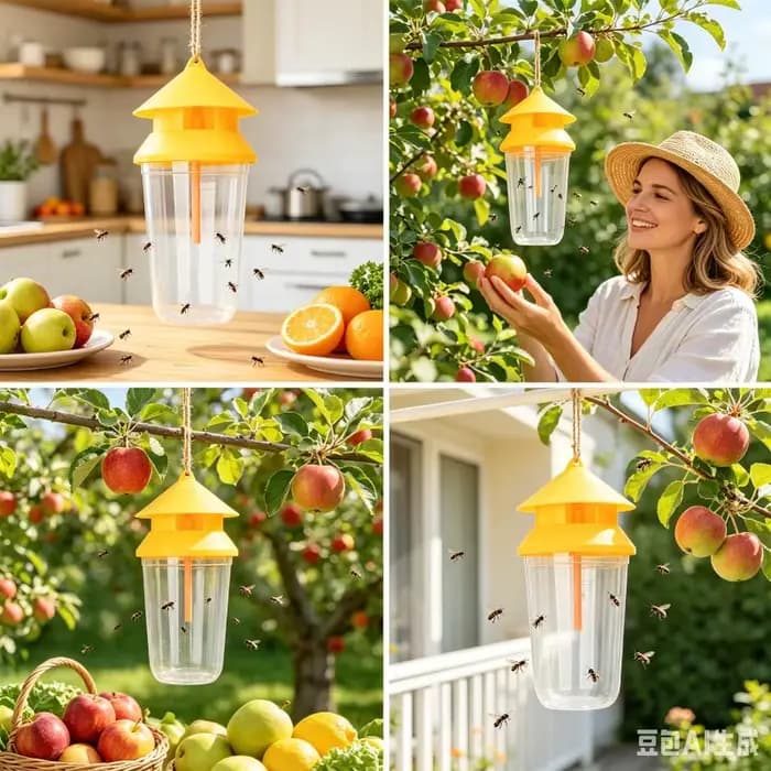 Piège à mouches des fruits avec recharge d'attirant phéromonal pour le contrôle des ravageurs des vergers d'agrumes et