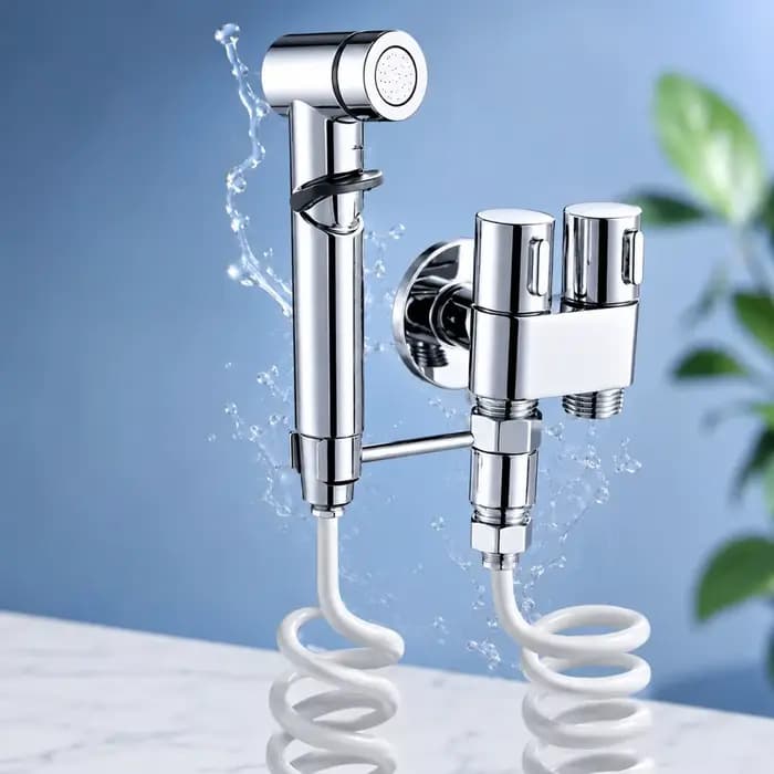 Pulvérisateur de bidet manuel à double sortie, buse haute pression à double mode, outil pratique pour la salle de bain, pour l'hygiène personnelle quotidienne