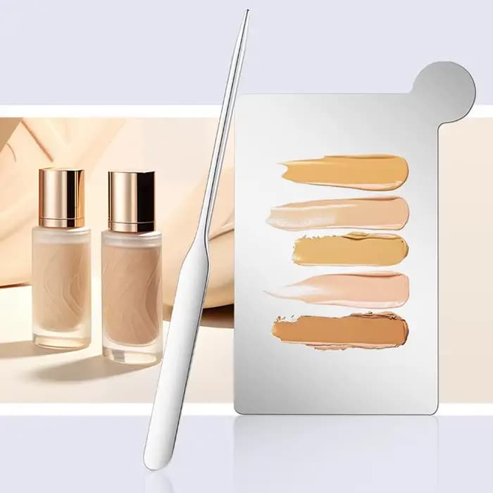 Palette de maquillage en acier inoxydable, miroir transparent, fond de teint, plaque cosmétique, planche à dessin, vernis à ongles, outil de mélange de couleurs
