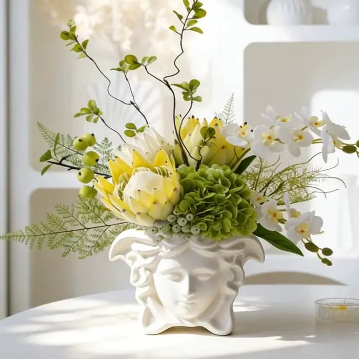 Pot de fleurs de style grec