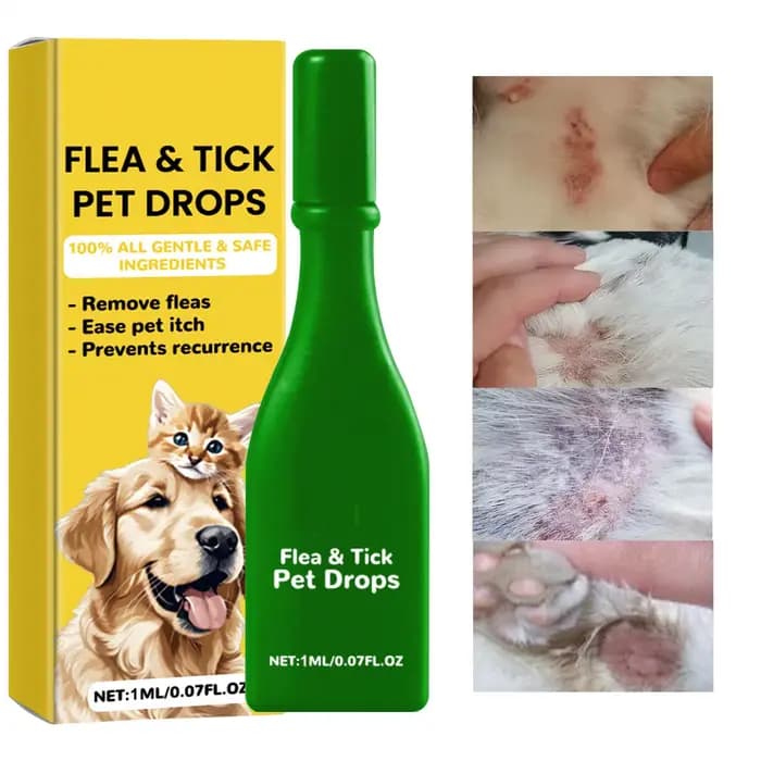 Gouttes anti-puces pour chiens et chats 1 ml – Élimine les puces, soulage les démangeaisons cutanées, traite les tiques, répulsif externe contre les insectes pour animaux de compagnie