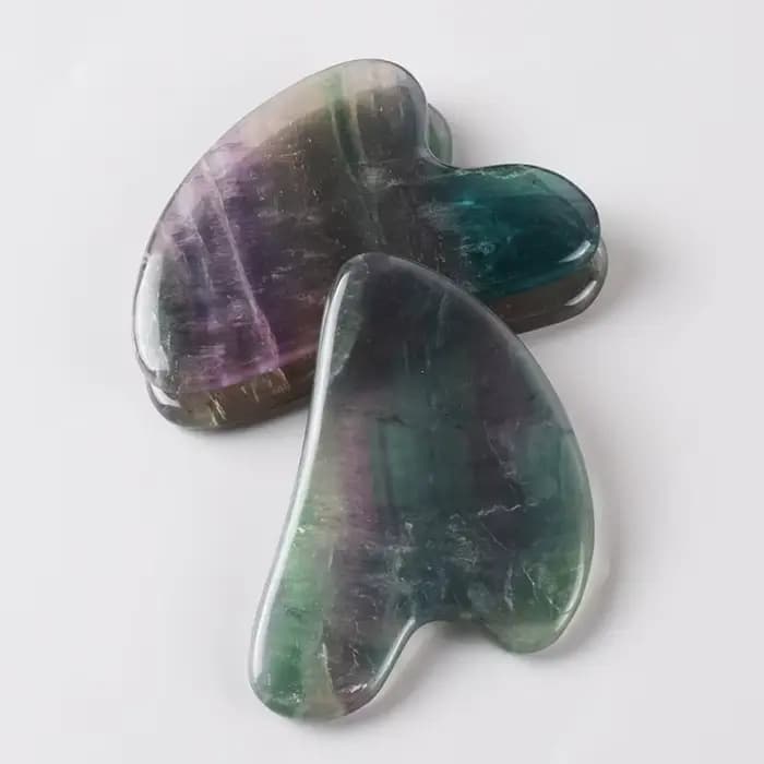 Grattoir en Fluorite Naturelle pour Soins du Visage, Outil Gua She, Ohio eur SPA, Lifting, Dissolvant, miles, Santé, Thérapie du Cou