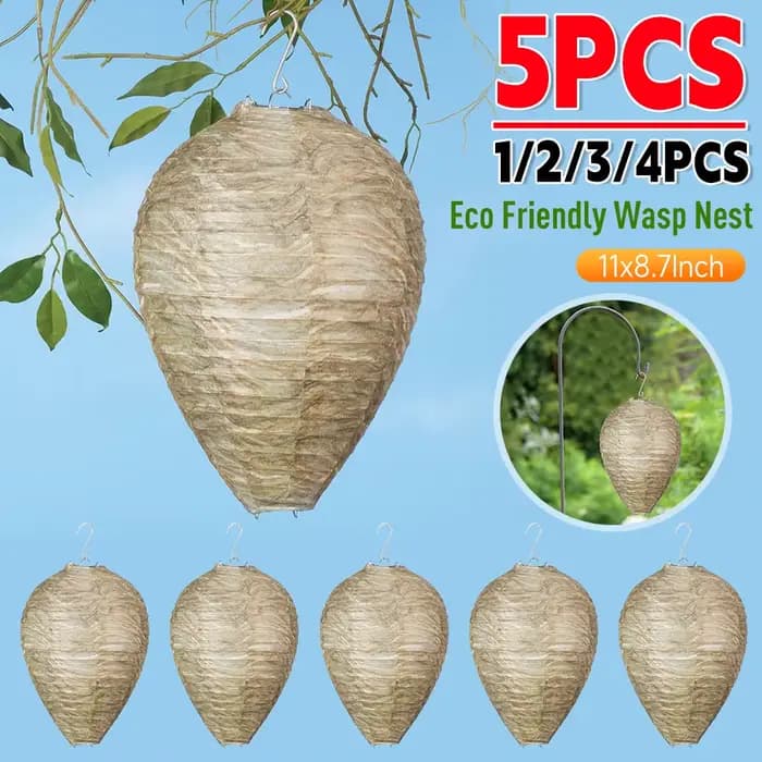 Nid de guêpes 11x8.7 pouces leurre frelons dissuaseurs Non toxique faux nid abeille