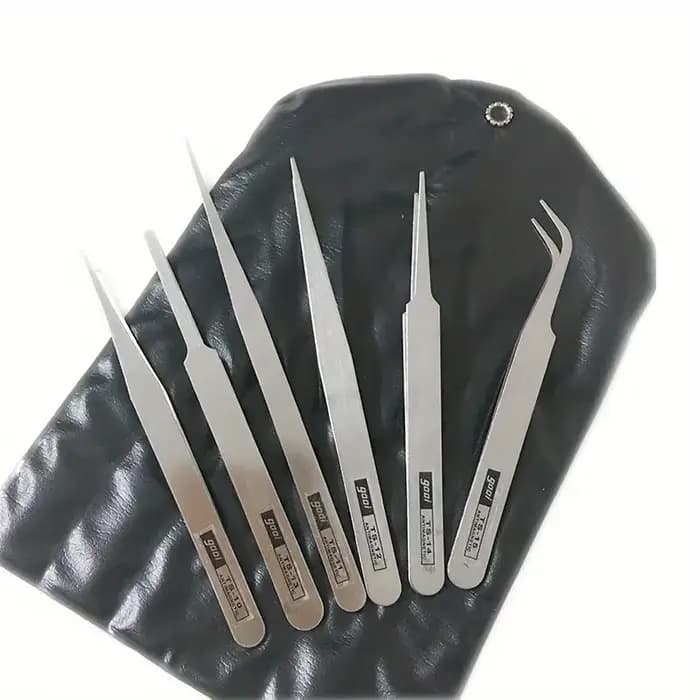 Ensemble de 6 pinces à épiler en acier inoxydable Ts-15 pour plantes succulentes