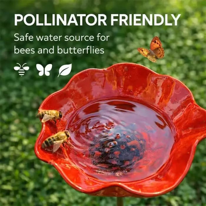 Bain d'oiseaux en forme de fleur