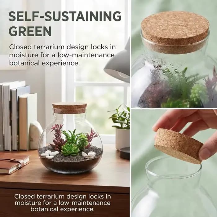 Terrarium en verre avec couvercle en liège