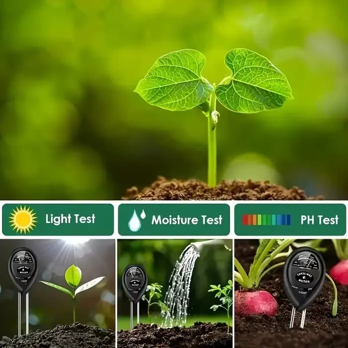 3 en 1 sol PH mètre lumière du soleil PH testeur jardin fleurs sol capteur d'humidité compteur plantes acidité humidité PH moniteur détecteur