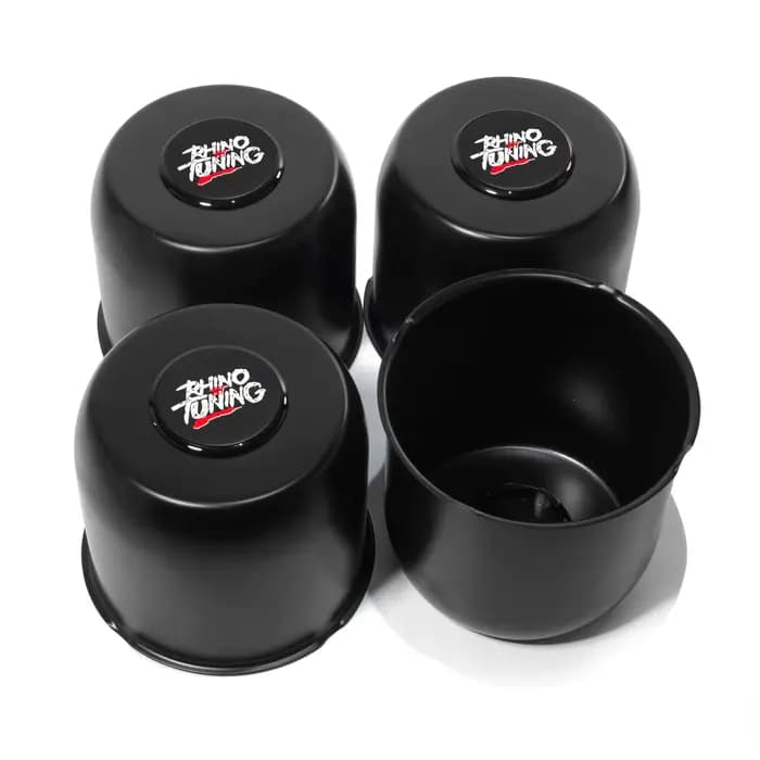 RhinoTuning 4 pièces/1 pièce moyeu 124mm/4.88 "noir mat peint carbone pousser à travers les capuchons centraux pour remorques camions suv RV jantes