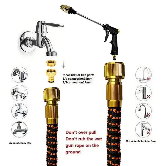 Tuyau d'arrosage extensible pratique et flexible
