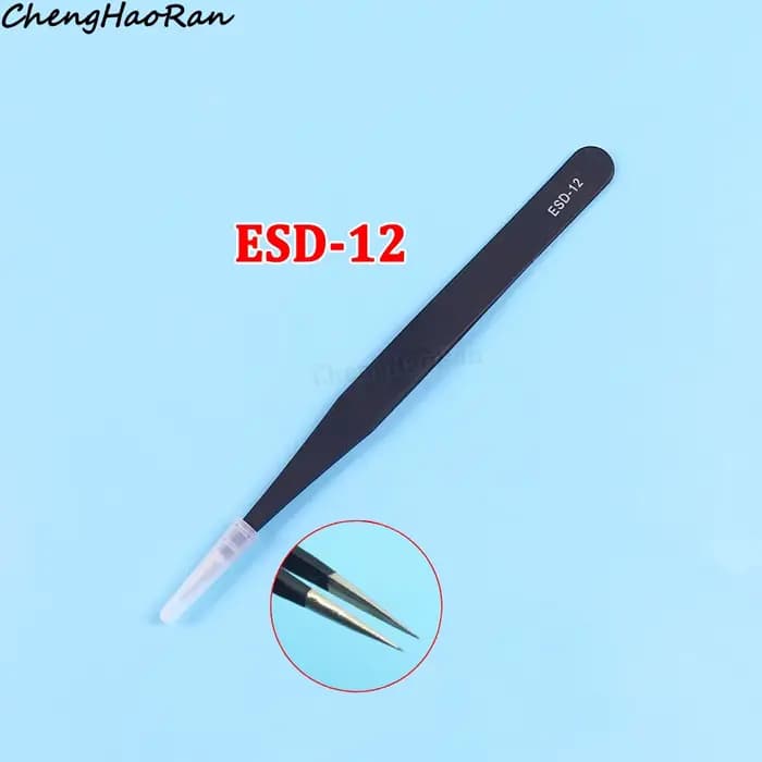 Pince à épiler ESD antistatique, outils de réparation électronique, coordinateur électronique, résistances ent.com, puce IC, outils de bricolage, 1 pièce