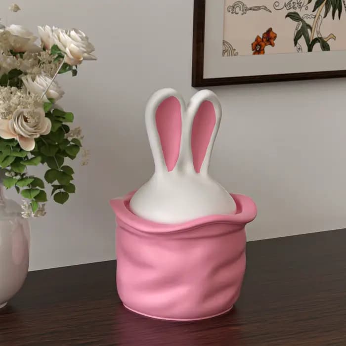 Pot de stockage de lapin à longues oreilles de pâques