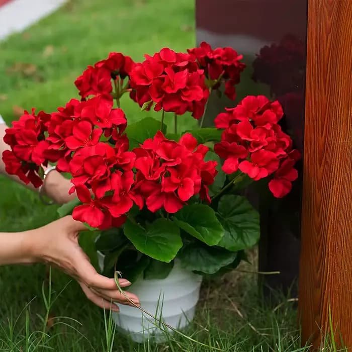Fleurs artificielles de géranium pour l'extérieur
