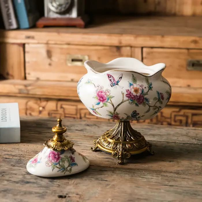 Figurines de rangement en céramique rétro américaine