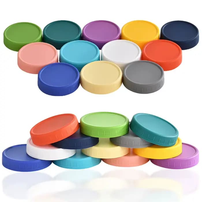 Couvercles de bocaux Mason en plastique coloré