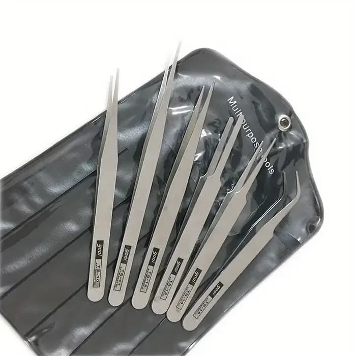 Ensemble de 6 pinces à épiler en acier inoxydable Ts-15 pour plantes succulentes