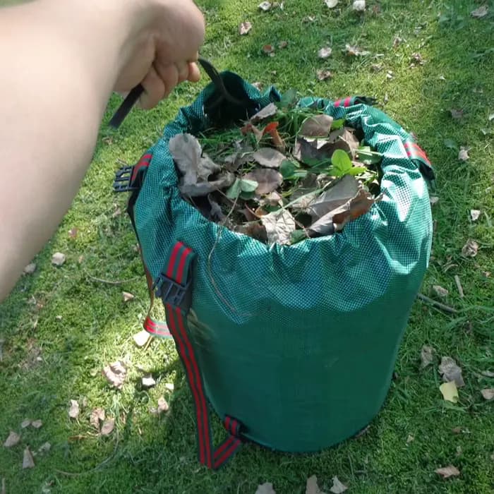 Sac à déchets de jardin 120-300 L Grande capacité Sacs réutilisables Sac à feuilles étanche Poubelle à mauvaises herbes