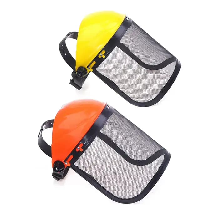 Casque de sécurité pour débroussailleuse avec masque de protection intégral en maille pour la forêt