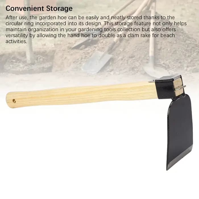 Houe à main de jardinage légère en acier au carbone avec manche ergonomique en bois pour le désherbage domestique