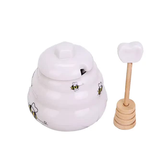 MEANT TO BEE-Ensemble de pots à miel en céramique avec louche