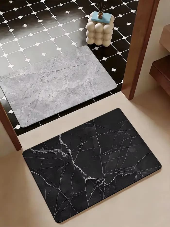 Tapis de bain en diatomite à Texture pierre, absorbant l'eau à séchage rapide, pour salle de bain, usage domestique