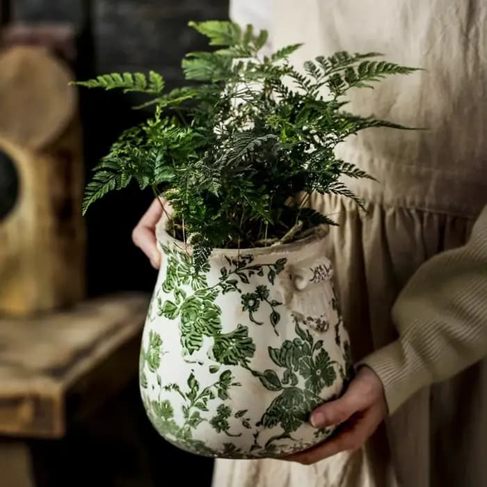 Pot de fleur en céramique Vintage