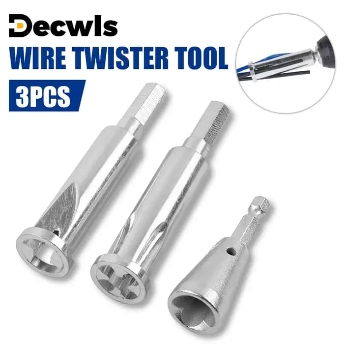 Lot de 3 outils multifonctions pour torsader les fils électriques, professionnels, économiques et durables, connecteur à torsion rapide, pour perceuse électrique, artefact d'électricien