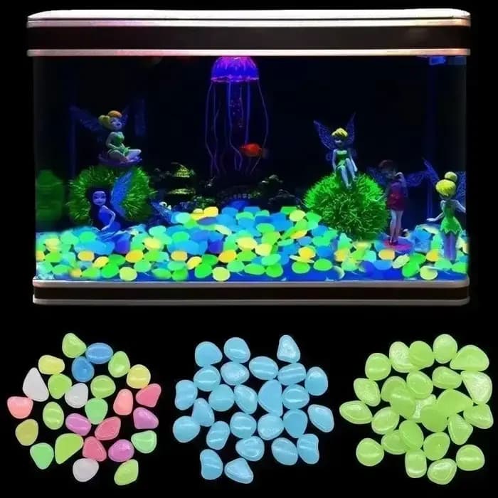 100-500 pièces galets de jardin brillants brillent dans la nuit pierres lumineuses réutilisables Non toxiques
