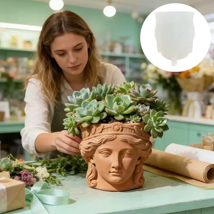 Moule en silicone pour pot de fleurs succulentes