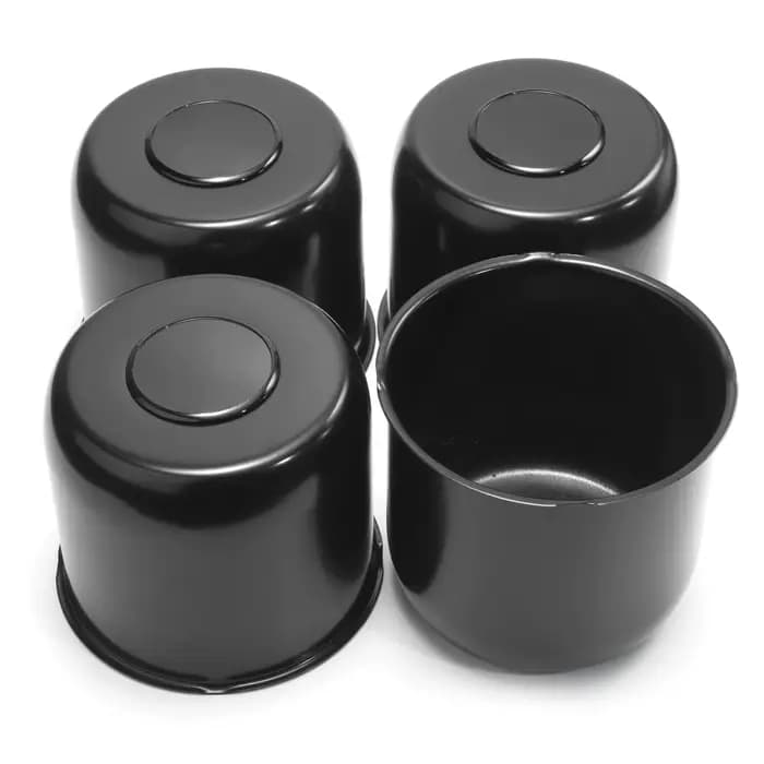 RhinoTuning 4 pièces/1 pièce moyeu 124mm/4.88 "noir mat peint carbone pousser à travers les capuchons centraux pour remorques camions suv RV jantes