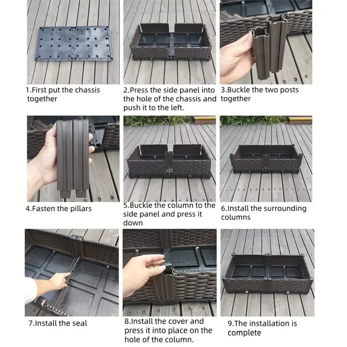 Pot surélevé en plastique Durable avec trou de Drainage
