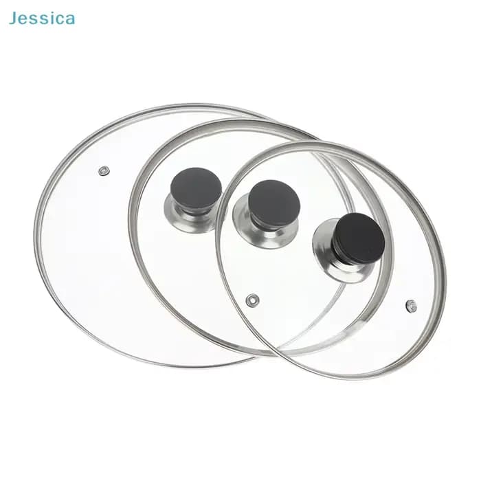 ♥ Couvercles pour casseroles en verre, couvercles universels transparents pour ustensiles de cuisine avec jante en acier inoxydable, couvercles de remplacement résistants à la chaleur pour casseroles