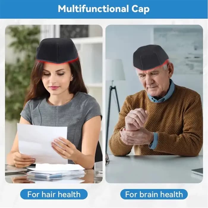 Chapeau de thérapie à la lumière rouge, capuchon de traitement LED proche infrarouge pour la croissance des cheveux, Relaxation de la tête, soulagement du cuir chevelu, dispositif de prévention de la