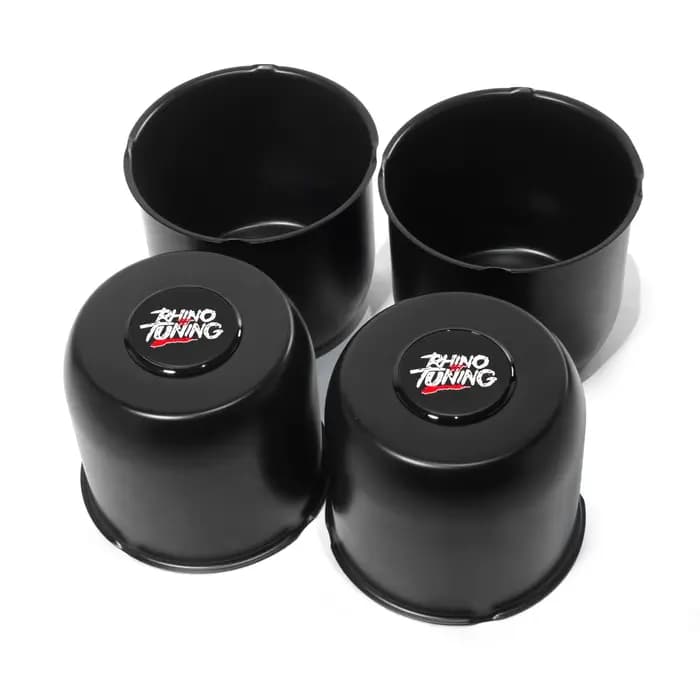 RhinoTuning 4 pièces/1 pièce moyeu 124mm/4.88 "noir mat peint carbone pousser à travers les capuchons centraux pour remorques camions suv RV jantes