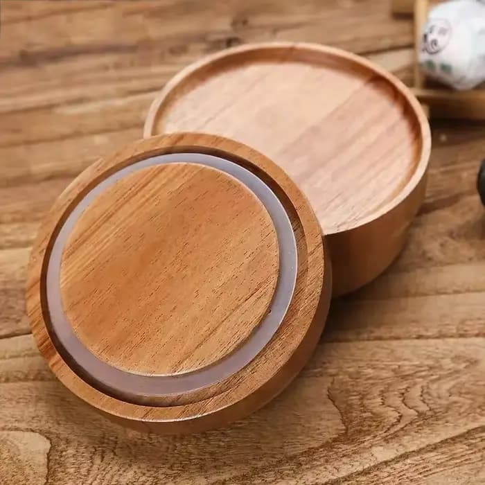 Récipient de cuisine scellé avec couvercle en bois