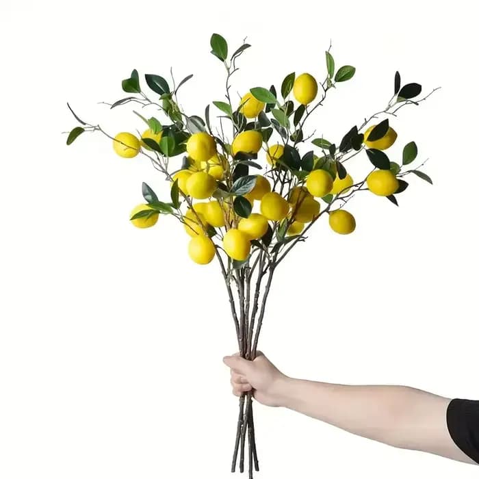 1 citronnier artificiel contenant 5 faux citrons