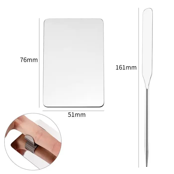 Plateau de Palette en acier inoxydable, ensemble de tiges de mélange, spatule de Toner de maquillage, bâton de mélange de crème de fond de teint, outil de mélange de cosmétiques