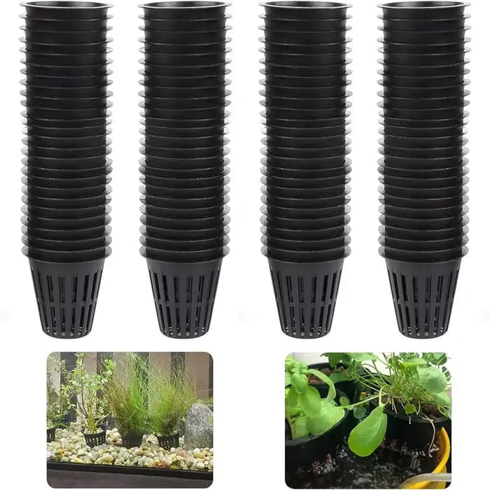 24/48 pièces Pots en filet perforé ronds de 2 pouces pour jardinage hydroponique