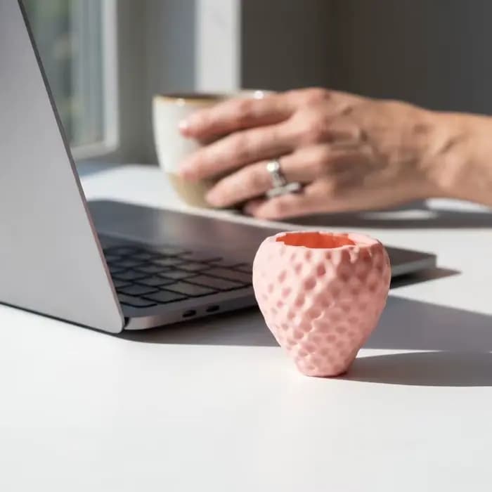 Pot de fleurs amusant imprimé en 3D en forme de fraise