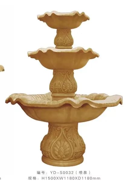 Grande fontaine de jardin d'extérieur