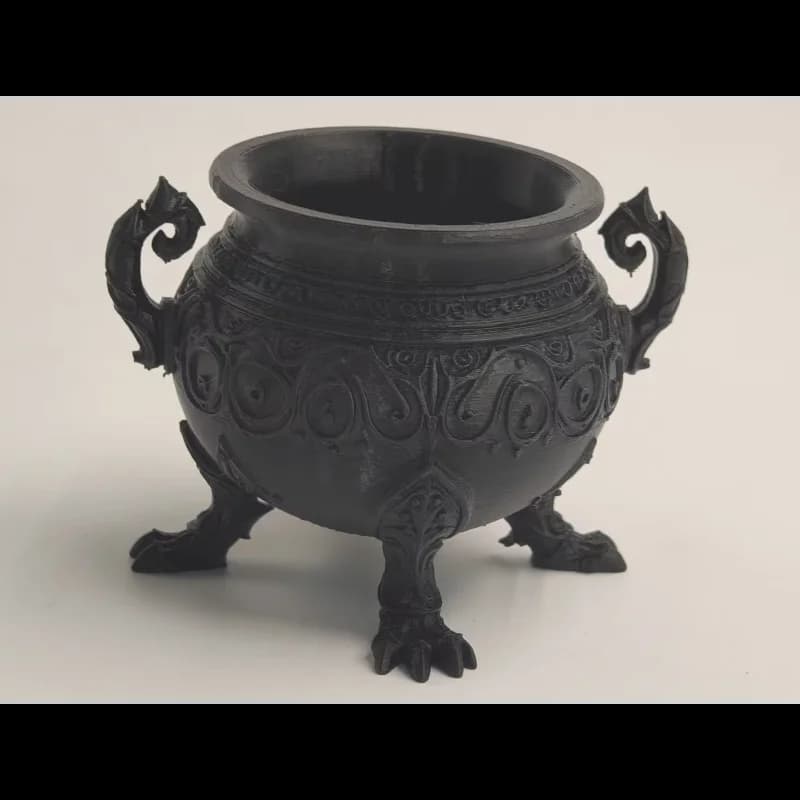 Pot de fleurs gothique en forme de chaudron avec pieds, pot décoratif vintage noir pour plantes d'in